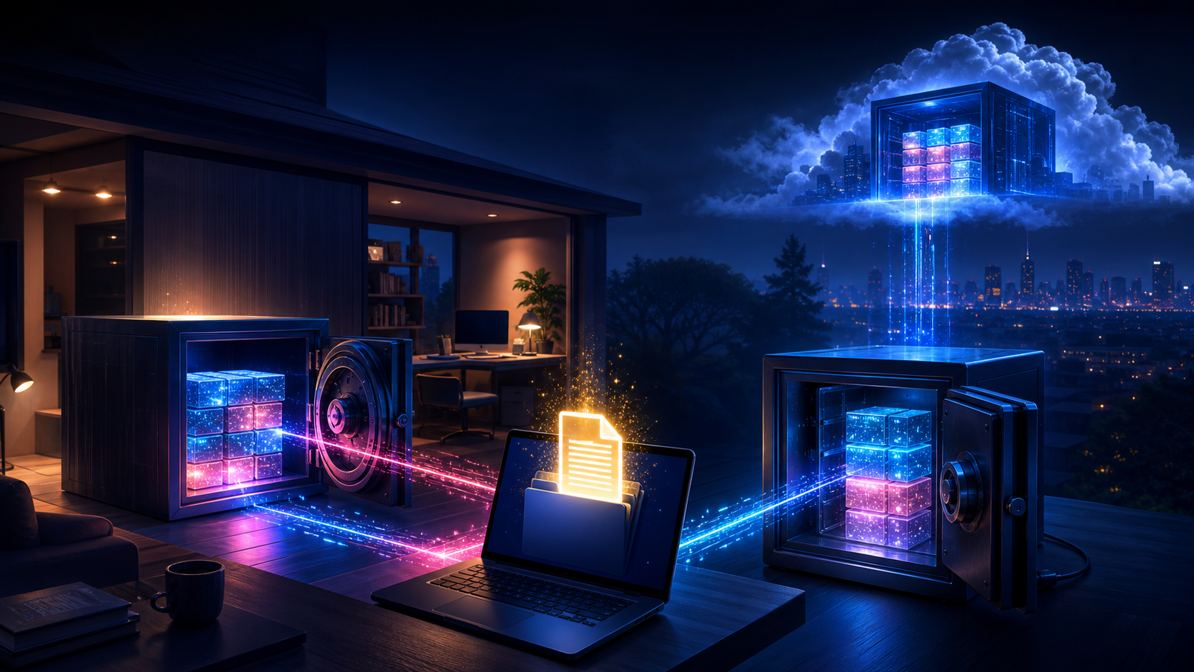 Multiple independent data vaults restoring a protected file